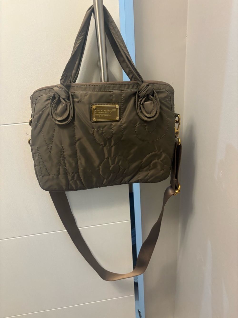 Marc By Marc Jacobs Workwear Laptop Bag Padded Grey Large 13” Quilted